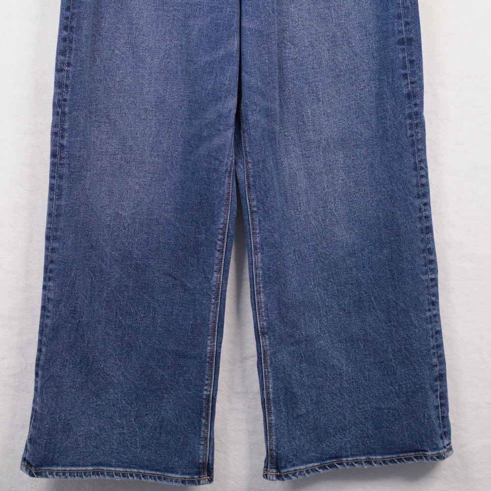 AMERICAN EAGLE Curvy Super High-Rise Baggy Wide Leg Jeans Medium Wash 12 Short - Picture 5 of 10
